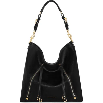 Rebecca Minkoff Rivington Leather Hobo Bag In Black
