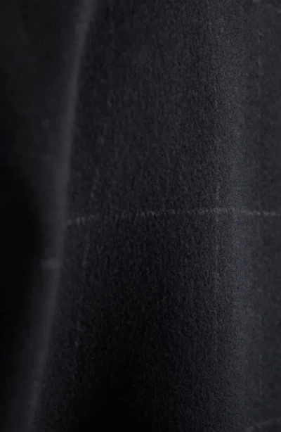 Bugatchi Wool Blend Bomber Jacket With Detachable Genuine Shearling Collar In Black