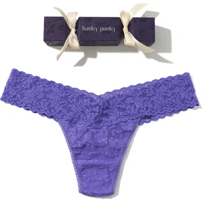 Hanky Panky Holiday Cracker Low Rise Thong In Purple