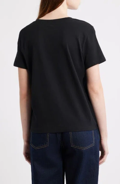 Madewell Relaxed Slub V Neck Updated Tee Jet Black In Black
