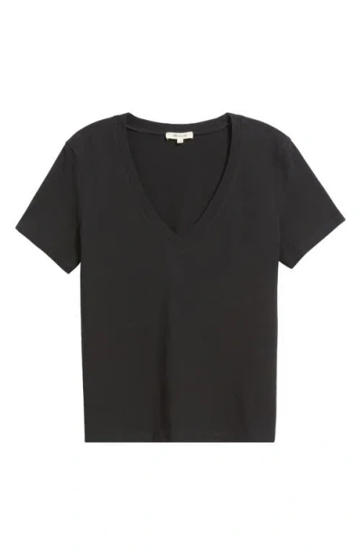 Madewell Relaxed Slub V Neck Updated Tee Jet Black In Black