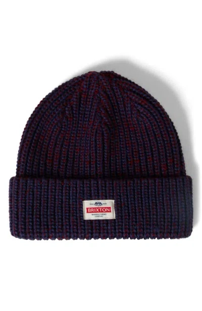 Brixton Altered Threads Mélange Beanie In Blue