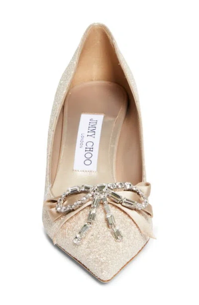 Jimmy Choo Auria 70 Crystal-embellished Glitter Pumps In Neutral
