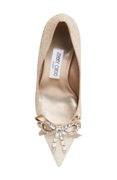 Jimmy Choo Auria 70 Crystal-embellished Glitter Pumps In Neutral