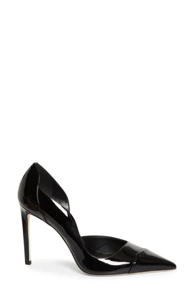 Jimmy Choo Brigitte Black Pumps With Thin Heel In Shiny Leather Woman