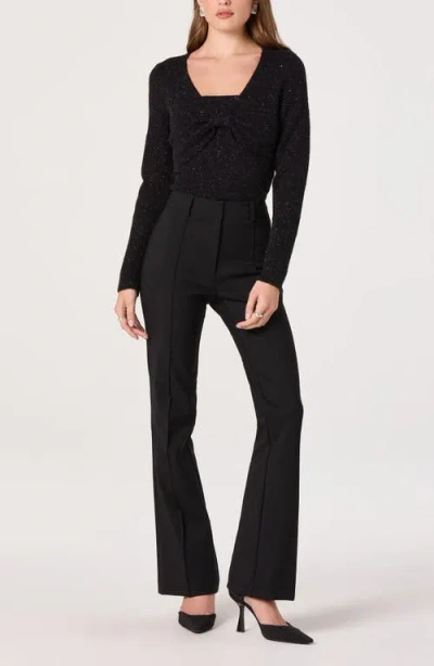 Astr The Label Metallic Bolero Jacket & Tube Top Set In Black