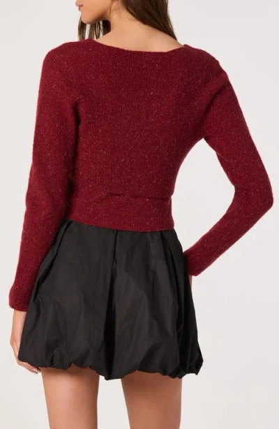 Astr The Label Metallic Bolero Jacket & Tube Top Set In Red