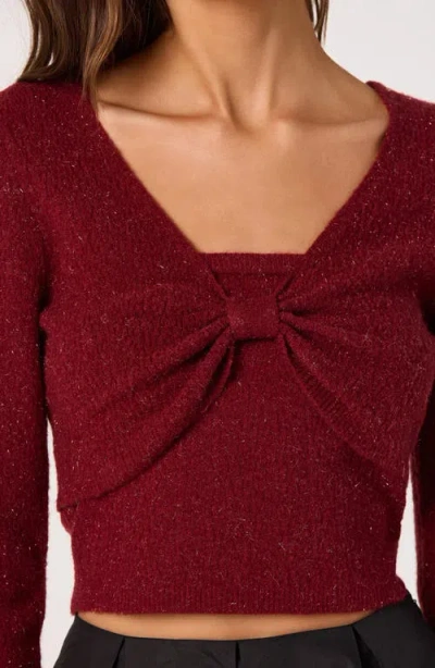 Astr The Label Metallic Bolero Jacket & Tube Top Set In Red