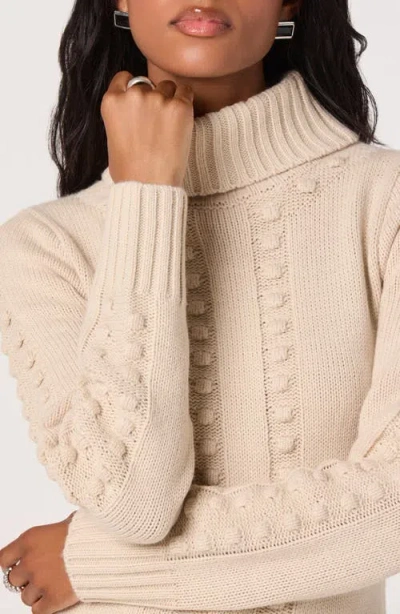 Astr The Label Textured Maxi Turtleneck Sweater In Neutral