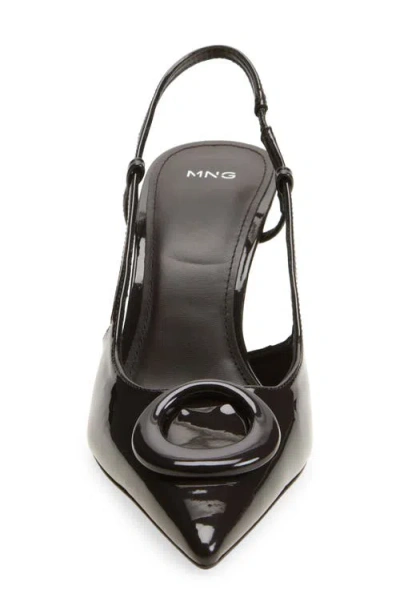 Mango Slingback Pointed Toe Pump In Black