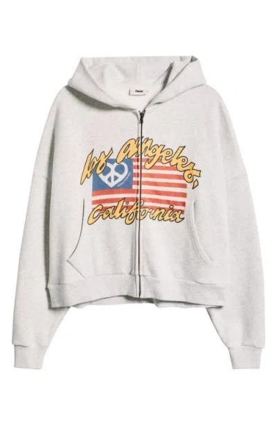 Elwood Flag Graphic Zip Hoodie In Gray