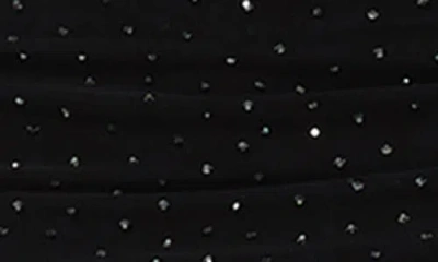 Afrm Darcie Rhinestone Long Sleeve Mesh Minidress In Black