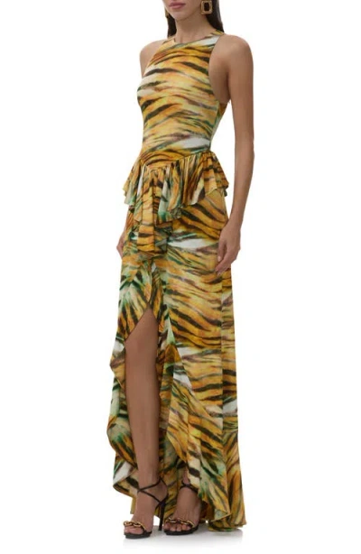 Afrm Bovina Tiger Print Sleeveless Dress In Multi