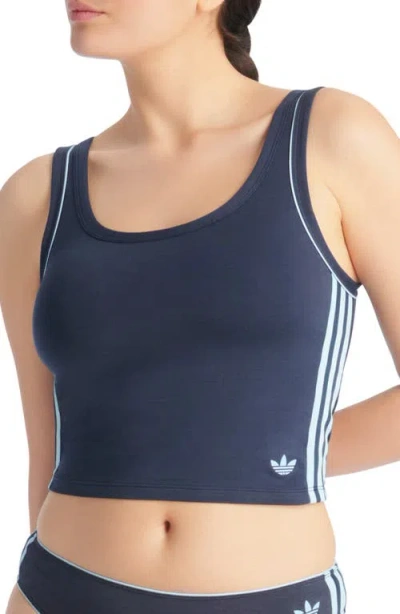Adidas Originals Comfort Flex Cotton Blend Crop Tank In Purple