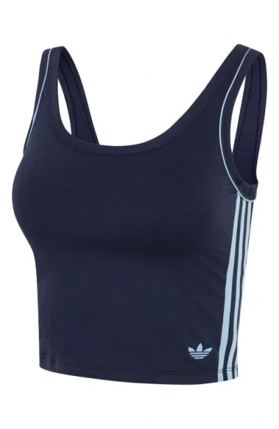 Adidas Originals Comfort Flex Cotton Blend Crop Tank In Purple