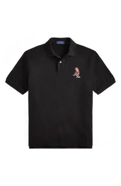 Polo Ralph Lauren Classic Fit Dog Embroidered Polo In Black