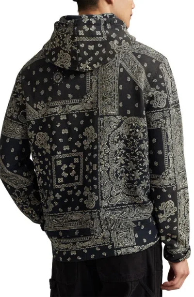 Polo Ralph Lauren Ralph Lauren Bandanna-print Fleece Hoodie In Black