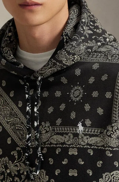Polo Ralph Lauren Ralph Lauren Bandanna-print Fleece Hoodie In Black