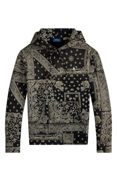Polo Ralph Lauren Ralph Lauren Bandanna-print Fleece Hoodie In Black