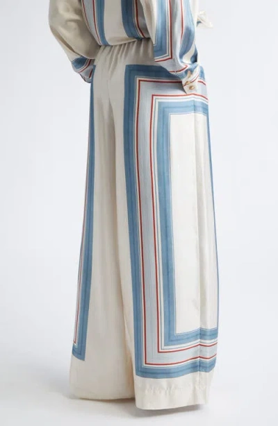 Zimmermann Womens Ticking Stripe Wide-leg Silk Trousers In Multi