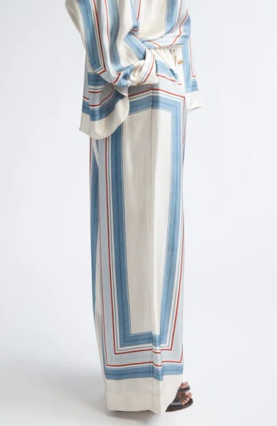Zimmermann Womens Ticking Stripe Wide-leg Silk Trousers In Multi