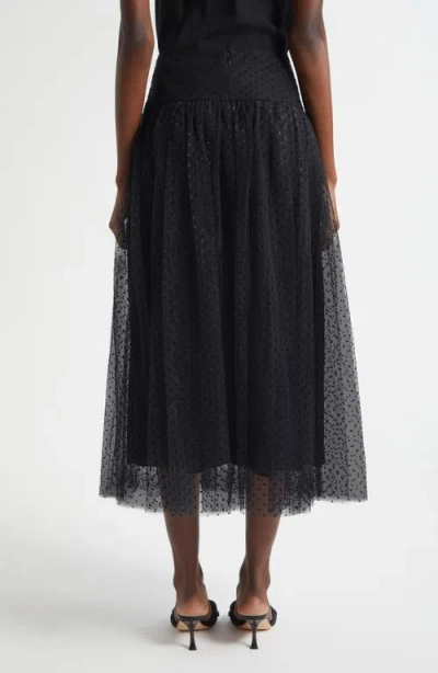 Zimmermann Flocked Dot Tulle Midi Skirt In Multi