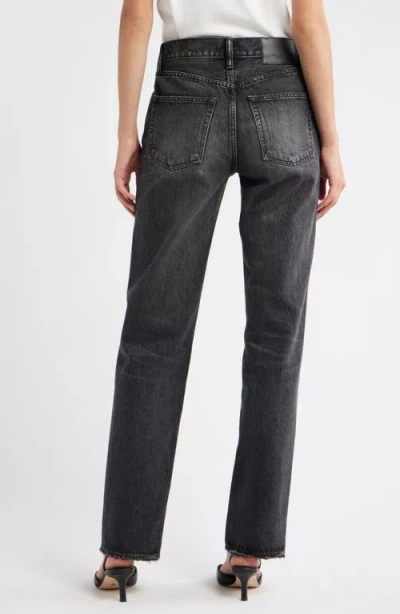 Moussy Vintage Glencoe High-rise Straight-leg Jeans In Black
