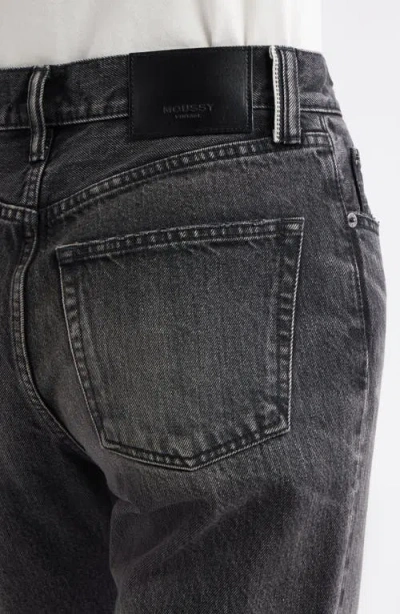 Moussy Vintage Glencoe High-rise Straight-leg Jeans In Black