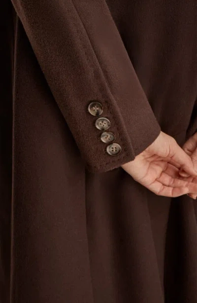 Donna Karan New York Tailored Double Breasted Wool Blend Coat In Brown