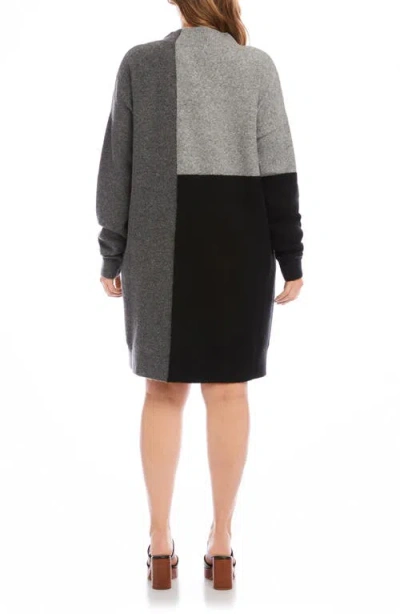 Karen Kane Colorblock Long Sleeve Sweater Dress In Multi