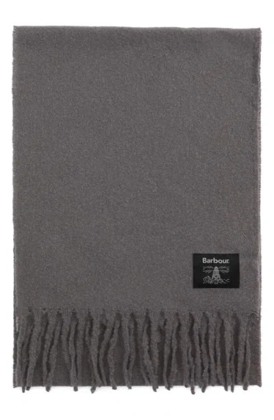 Barbour Brandy Bouclé Scarf In Gray