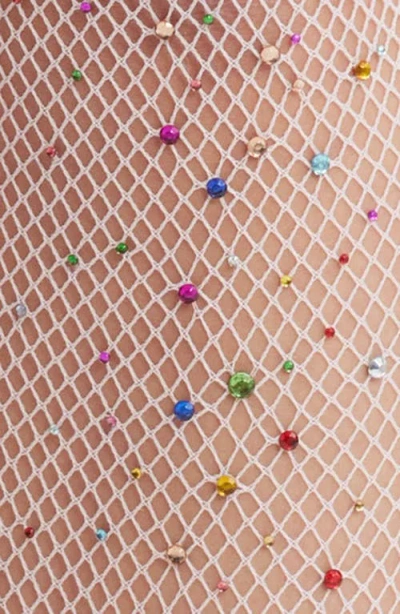 High Heel Jungle Glitter Fishnet Tights In Pink