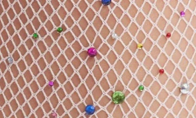 High Heel Jungle Glitter Fishnet Tights In Pink