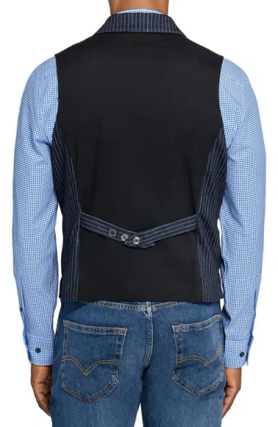 Construct Solid Tailored Vest In Blue