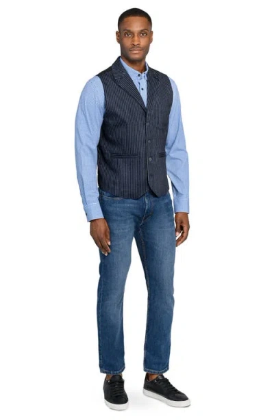Construct Solid Tailored Vest In Blue