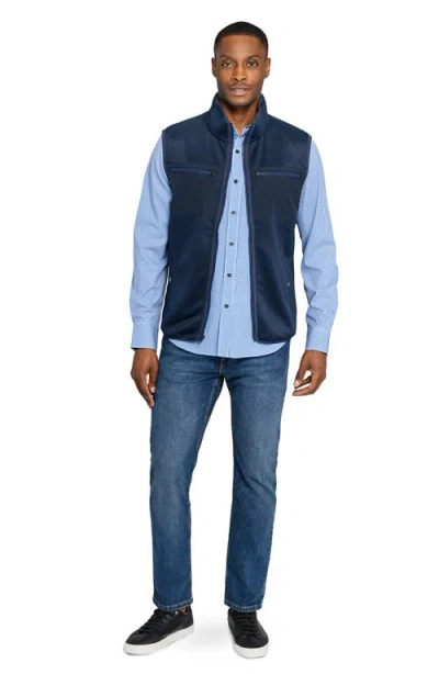 Construct Solid Fleece Vest In Blue