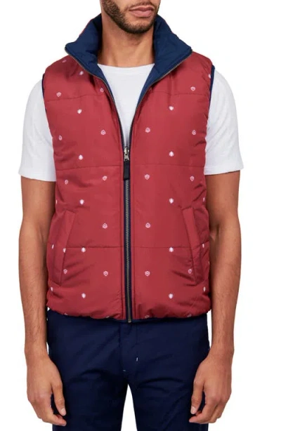 Construct Reversible Puffer Vest In Blue
