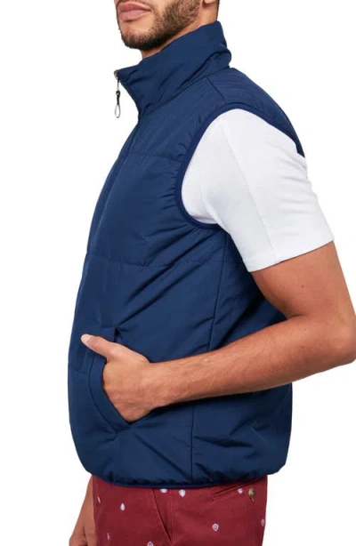 Construct Reversible Puffer Vest In Blue