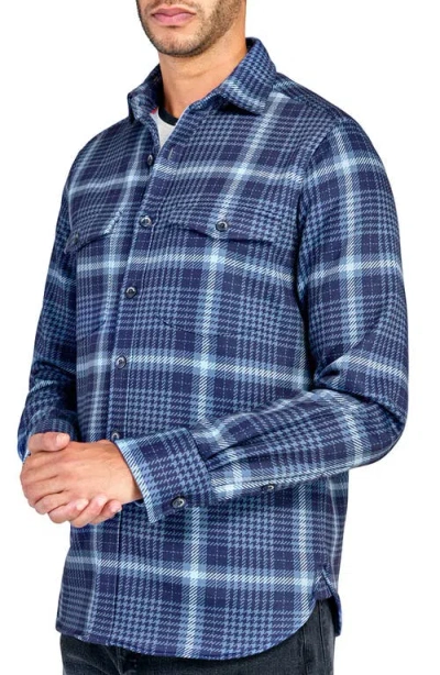 Construct Plaid Shirt Jacket In Blue