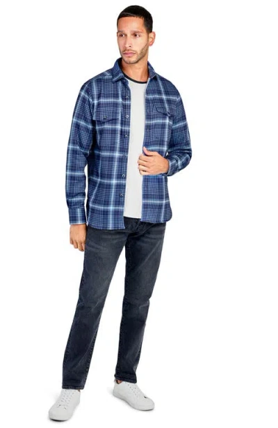Construct Plaid Shirt Jacket In Blue
