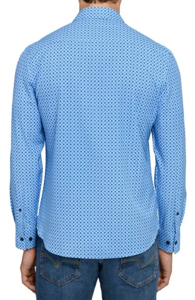 Construct Round And Round Woven Long Sleeve Basic In Blue