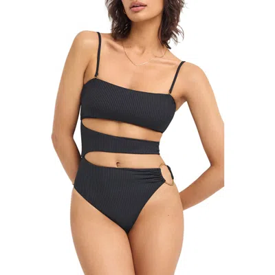 Vitamin A ® Lolita Cutout Rib One-piece Swimsuit In Black