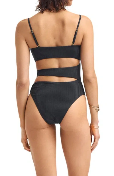 Vitamin A ® Lolita Cutout Rib One-piece Swimsuit In Black