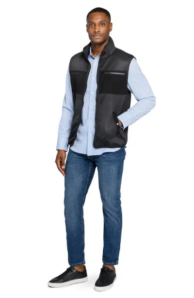 Construct Solid Fleece Vest In Black