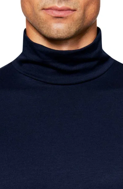 Construct Mock Neck Long Sleeve Shirt In Blue