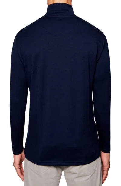 Construct Mock Neck Long Sleeve Shirt In Blue