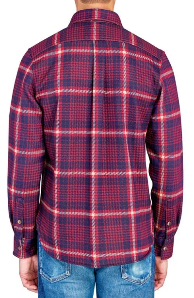 Construct Plaid Shirt Jacket In Burgundy