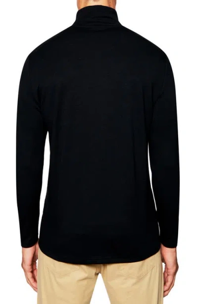 Construct Mock Neck Long Sleeve Shirt In Black