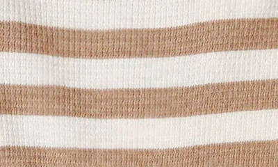 Quincy Mae Darla Havest Stripe Puff Sleeve Organic Cotton Dress With Bloomers In Brown