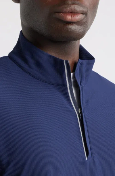 Johnnie-o Hoppin Rib Quarter Zip In Blue